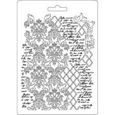 Καλούπι εύκαμπτο A5,15x21cm, Stamperia, Texture with scripture(DE205)