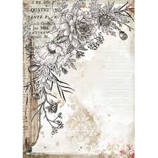 Ριζόχαρτο Stamperia 21x29cm, Journal, stylized flowers (RI108)