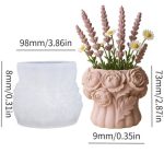 Καλούπι σιλικόνης Γλαστάκι Μπουκέτο-KS6234