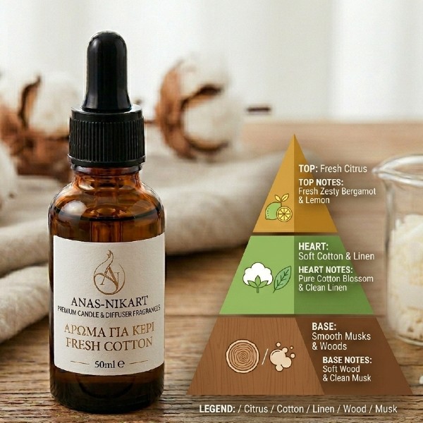 Άρωμα για κερί & reed diffuser Fresh Cotton (Φρέσκο ​​βαμβάκι)** AR444935
