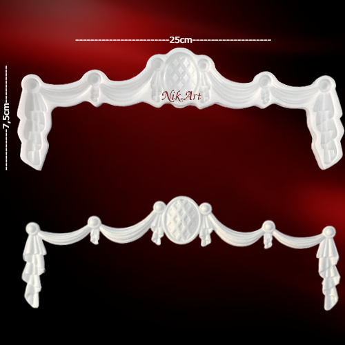 KA-1414 Καλούπι σιλικόνης Nik-Art 25x7,5cm-KA1414 - Image 1