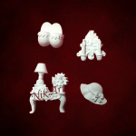 Πολυεστερικό αντικείμενο 5x4cm 4σετ- PL4260