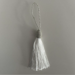 Φούντα διακοσμητική , άσπρη 10cm-FN1280