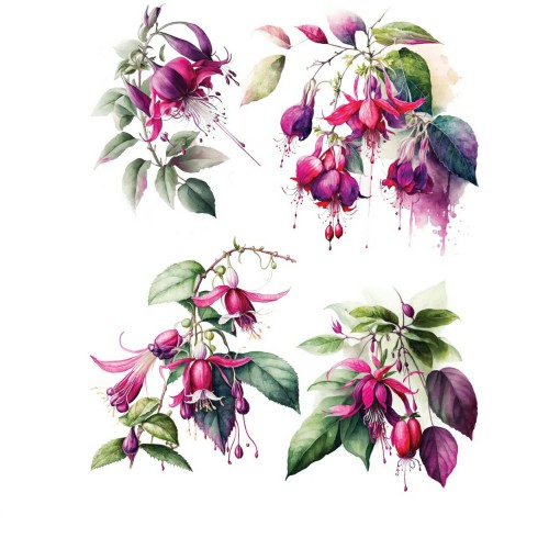 Χαρτί Easy Transfer, Λουλούδια φούξια,25x35cm-LN5115