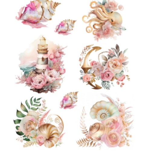 Χαρτί Easy Transfer, Θαλασσινά λουλούδια,25x35cm-LN5145