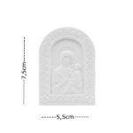Ανάγλυφη εικόνα Παναγίας 9,5x7,5cm, ιδανική για μπομπονιέρες βάπτισης, από σκόνη πορσελάνης NikArt"