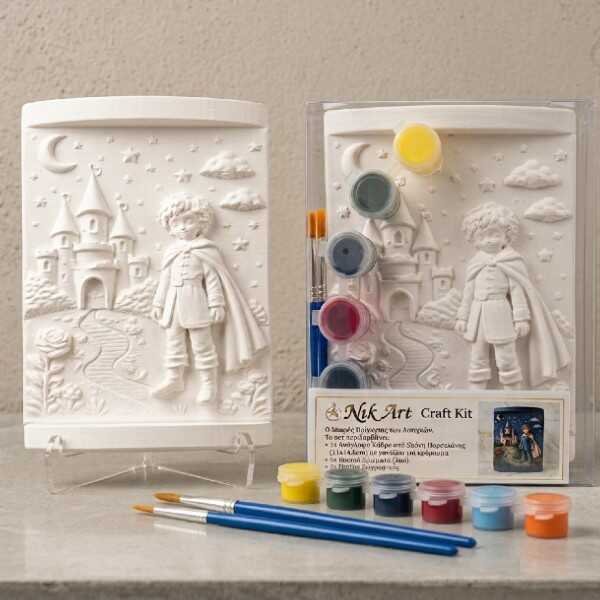 NikArt Craft Kit «Ο Μικρός Πρίγκιπας των Αστεριών» - Παιδικό Σετ Ζωγραφικής με Ανάγλυφο Κάδρο