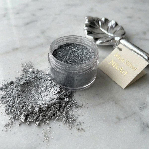 Ιριδίζον pigment σε σκόνη -Mica (Silver)- MC8240